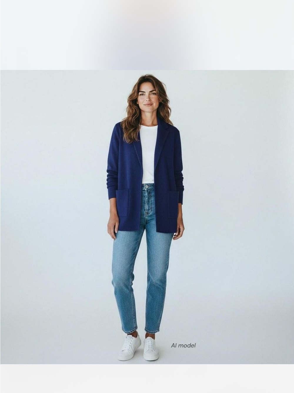J. Crew Open-Front Navy Knit Cardigan Classic Minimalist Women’s Size Medium